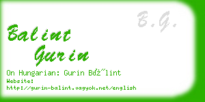 balint gurin business card